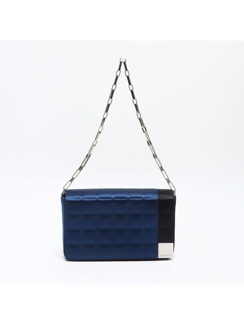 Chanel Shoulder Bag Satin Choco Bar